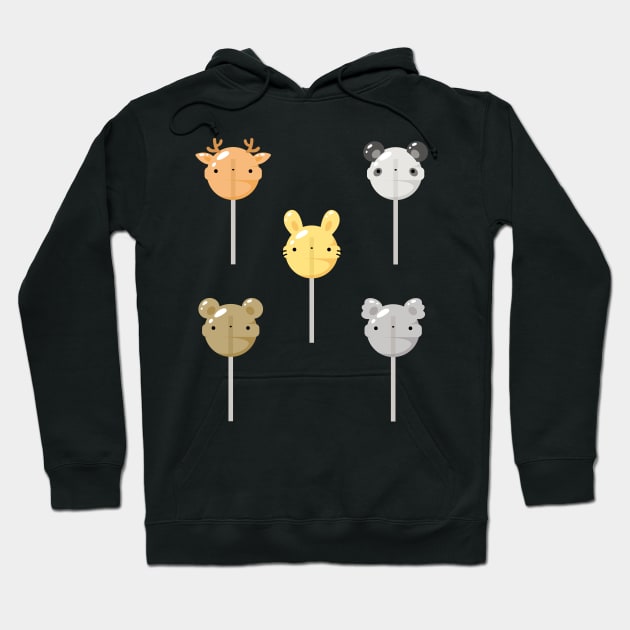 Forest animals lollipop set Hoodie by Nikamii